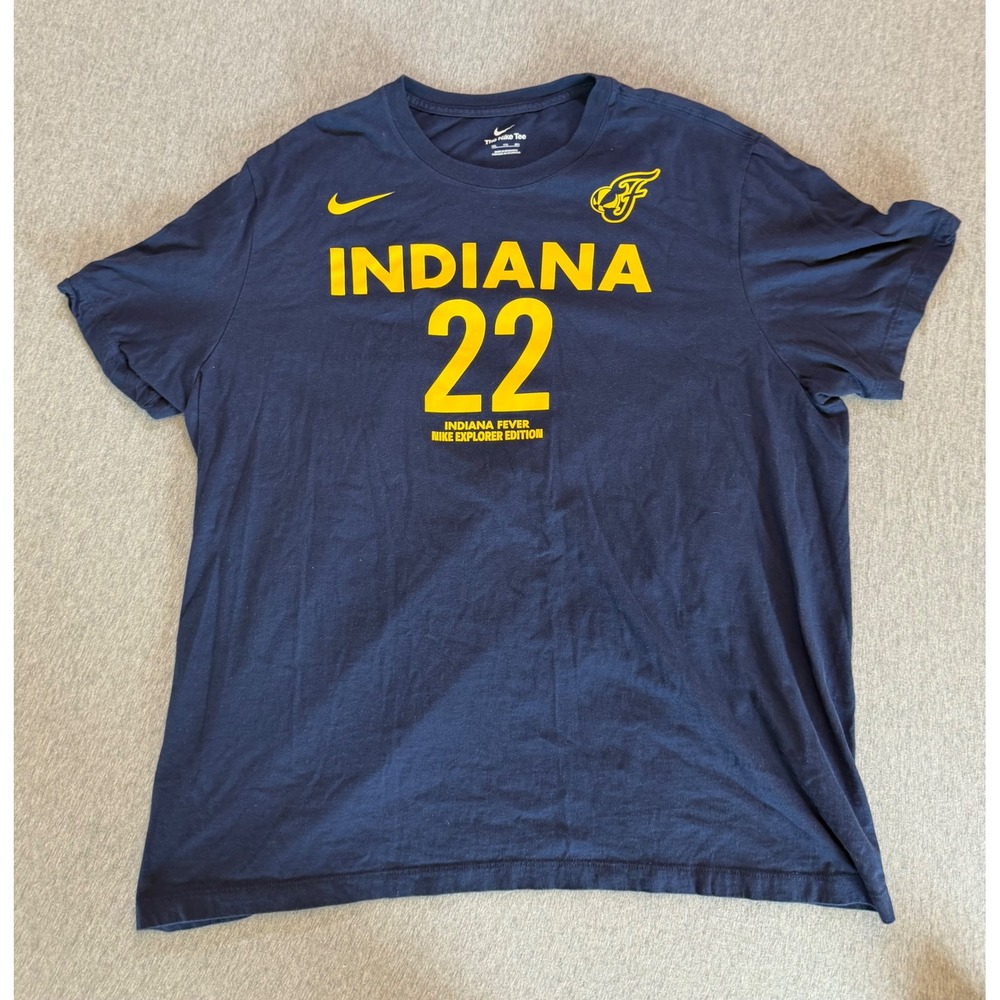 Nike Indiana Fever Caitlin Clark 22 Explorer Edition Navy T-Shirt XXL WNBA